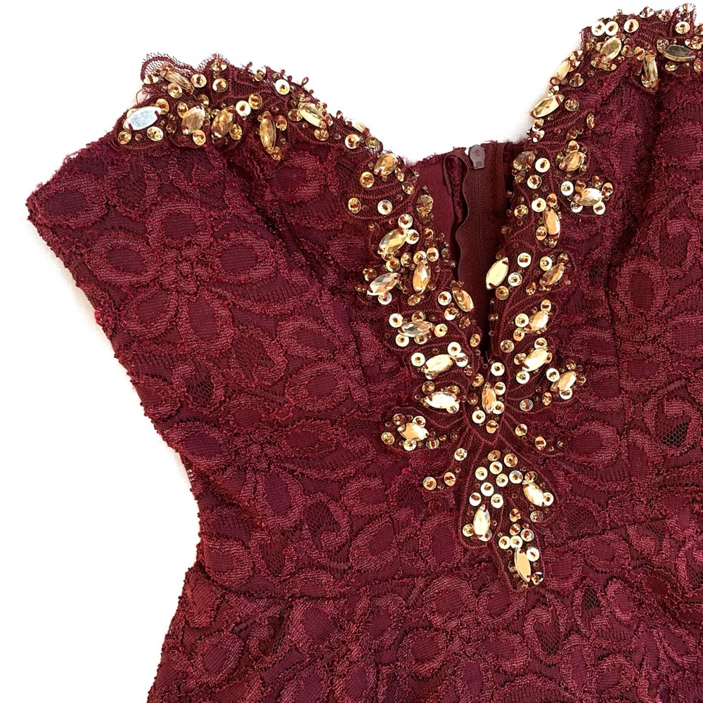 Gorgeous Maroon Lace Dress